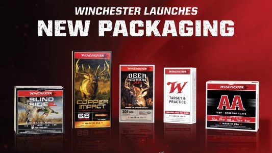 Newly-launched packaging for Winchester rimfire, shotshell, centerfire rifle, and centerfire pistol ammunition.