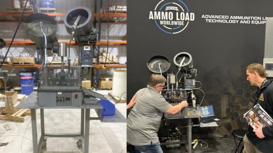 George Saraduke’s fire suppression system attaches directly to the reloading machine within easy reach of the operator