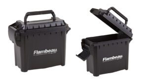 The Flambeau Mini Ammo Can is Ideal for a day at the trap range, the rifle shooting bench, or a three-gun course.
